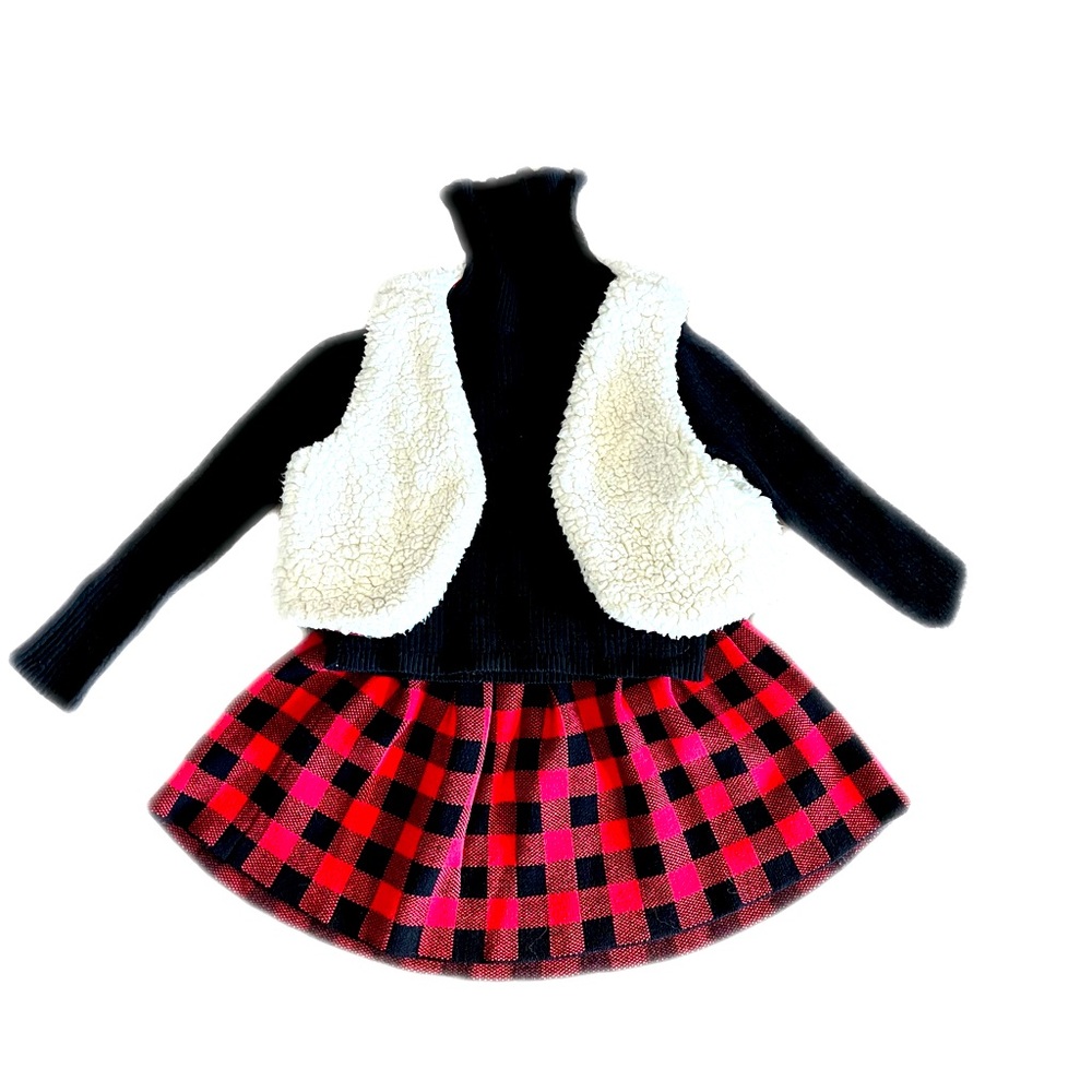 3 Piece Plaid Skirt Set Sz 5/6